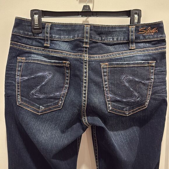 Silver Jeans Womens 31x34 Suki Mid Rise Boot Cut Dark Wash - Picture 5 of 12